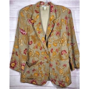 J.G. Hook Vintage Womens 100% Silk Lightweight Jacket Blazer Size S  Paisley